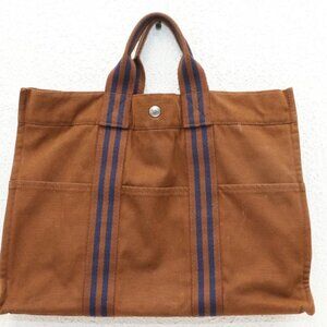 Hermès Vintage - Fourre Tout Besace MM Bag - Brown - Canvas Bag